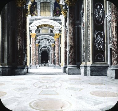 <em>"St. Peter's, Rome, Italy"</em>. Lantern slide 3.25x4in, 3.25 x 4 in. Brooklyn Museum, Goodyear. (Photo: T.H. McAllister, S03i2725l01.jpg