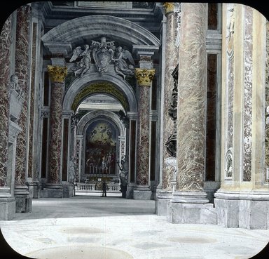 <em>"St. Peter's, Rome, Italy"</em>. Lantern slide 3.25x4in, 3.25 x 4 in. Brooklyn Museum, Goodyear. (Photo: T.H. McAllister, S03i2726l01.jpg