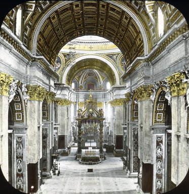 <em>"St. Peter's, Rome, Italy"</em>. Lantern slide 3.25x4in, 3.25 x 4 in. Brooklyn Museum, Goodyear. (Photo: T.H. McAllister, S03i2727l01.jpg