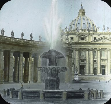 <em>"St. Peter's, Rome, Italy"</em>. Lantern slide 3.25x4in, 3.25 x 4 in. Brooklyn Museum, Goodyear. (Photo: Brooklyn Museum, S03i2729l01.jpg
