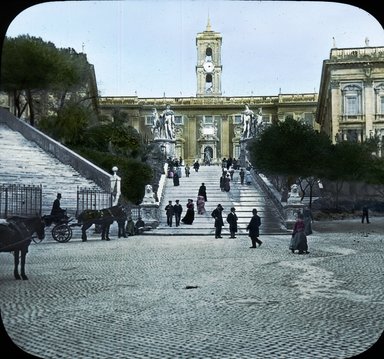 <em>"Aracoeli, Rome, Italy"</em>. Lantern slide 3.25x4in, 3.25 x 4 in. Brooklyn Museum, Goodyear. (Photo: T.H. McAllister, S03i2746l01.jpg