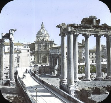<em>"Forum Romanum, Rome, Italy"</em>. Lantern slide 3.25x4in, 3.25 x 4 in. Brooklyn Museum, Goodyear. (Photo: T.H. McAllister, S03i2752l01.jpg