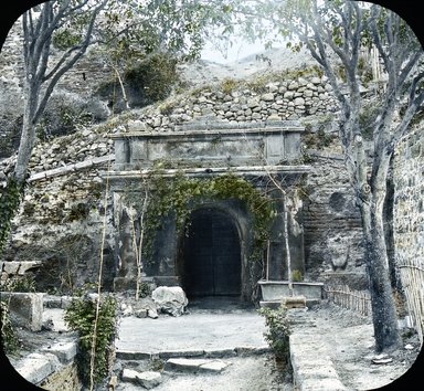 <em>"Tomb of the Scipios, Rome, Italy"</em>. Lantern slide 3.25x4in, 3.25 x 4 in. Brooklyn Museum, Goodyear. (Photo: T.H. McAllister, S03i2756l01.jpg