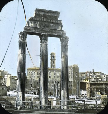 <em>"Forum Romanum, Rome, Italy"</em>. Lantern slide 3.25x4in, 3.25 x 4 in. Brooklyn Museum, Goodyear. (Photo: J. Levy cie, S03i2766l01.jpg