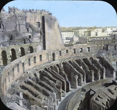 <em>"Colosseum, Rome, Italy"</em>. Lantern slide 3.25x4in, 3.25 x 4 in. Brooklyn Museum, Goodyear. (Photo: T.H. McAllister, S03i2778l01.jpg