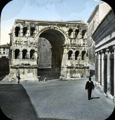 <em>"Arch of Janus, Rome, Italy"</em>. Lantern slide 3.25x4in, 3.25 x 4 in. Brooklyn Museum, Goodyear. (Photo: T.H. McAllister, S03i2788l01.jpg