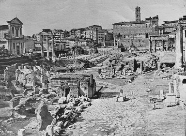 <em>"Forum Romanum, Rome, Italy"</em>. Lantern slide 3.25x4in, 3.25 x 4 in. Brooklyn Museum, Goodyear. (Photo: Brooklyn Museum, S03i2793l01.jpg