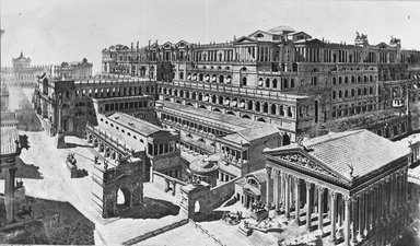 <em>"Forum Romanum, Rome, Italy"</em>. Lantern slide 3.25x4in, 3.25 x 4 in. Brooklyn Museum, Goodyear. (Photo: Brooklyn Museum, S03i2798l01.jpg