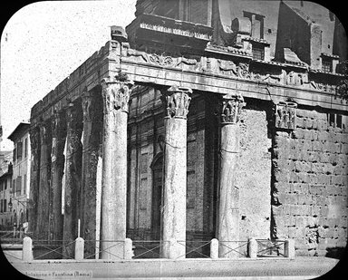 <em>"Temple of Antonius and Faustina, Rome, Italy"</em>. Lantern slide 3.25x4in, 3.25 x 4 in. Brooklyn Museum, Goodyear. (Photo: J.B. Colt, S03i2806l01.jpg