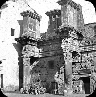 <em>"Forum of Nerva, Rome, Italy"</em>. Lantern slide 3.25x4in, 3.25 x 4 in. Brooklyn Museum, Goodyear. (Photo: J. Levy cie, S03i2810l01.jpg