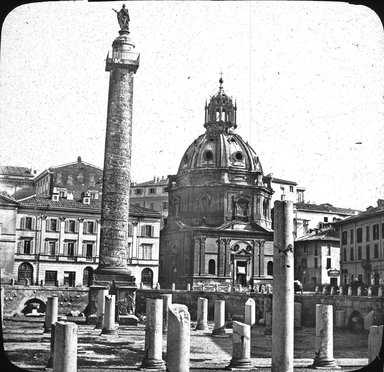 <em>"Column of Trajan, Rome, Italy"</em>. Lantern slide 3.25x4in, 3.25 x 4 in. Brooklyn Museum, Goodyear. (Photo: Brooklyn Museum, S03i2811l01.jpg