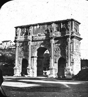 <em>"Arch of Constantine, Rome, Italy"</em>. Lantern slide 3.25x4in, 3.25 x 4 in. Brooklyn Museum, Goodyear. (Photo: Brooklyn Museum, S03i2817l01.jpg