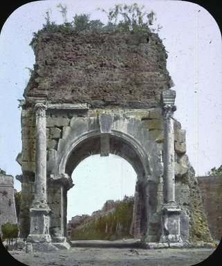 <em>"Arch of Drusus, Rome, Italy"</em>. Lantern slide 3.25x4in, 3.25 x 4 in. Brooklyn Museum, Goodyear. (Photo: J.B. Colt, S03i2819l01.jpg