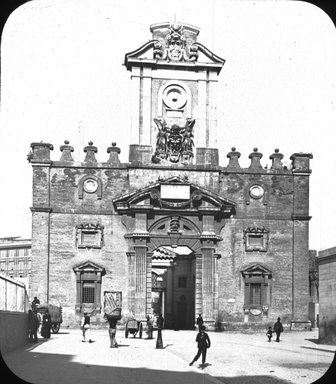 <em>"Porta Pia, Rome, Italy"</em>. Lantern slide 3.25x4in, 3.25 x 4 in. Brooklyn Museum, Goodyear. (Photo: T.H. McAllister, S03i2827l01.jpg