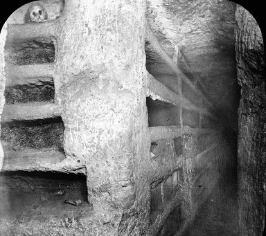 <em>"Catacombs of S. Sebastian, Rome, Italy"</em>. Lantern slide 3.25x4in, 3.25 x 4 in. Brooklyn Museum, Goodyear. (Photo: T.H. McAllister, S03i2867l01.jpg