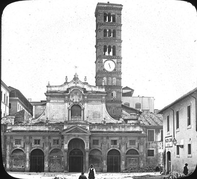 <em>"S. Maria in Cosmedin, Rome, Italy"</em>. Lantern slide 3.25x4in, 3.25 x 4 in. Brooklyn Museum, Goodyear. (Photo: T.H. McAllister, S03i2893l01.jpg