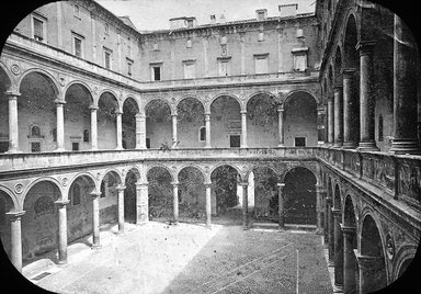 <em>"Palazzo Bramante, Rome, Italy"</em>. Lantern slide 3.25x4in, 3.25 x 4 in. Brooklyn Museum, Goodyear. (Photo: Brooklyn Museum, S03i2915l01.jpg