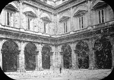 <em>"Palazzo Farnese, Rome, Italy"</em>. Lantern slide 3.25x4in, 3.25 x 4 in. Brooklyn Museum, Goodyear. (Photo: Brooklyn Museum, S03i2916l01.jpg