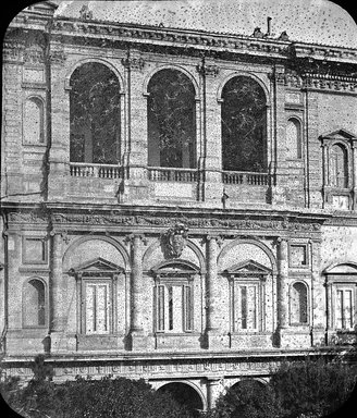 <em>"Palazzo Farnese, Rome, Italy"</em>. Lantern slide 3.25x4in, 3.25 x 4 in. Brooklyn Museum, Goodyear. (Photo: Brooklyn Museum, S03i2921l01.jpg