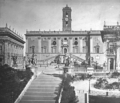 <em>"Capitoline Hill, Rome, Italy"</em>. Lantern slide 3.25x4in, 3.25 x 4 in. Brooklyn Museum, Goodyear. (Photo: J.B. Colt, S03i2923l01.jpg