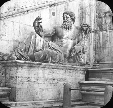 <em>"Capitoline Hill, Rome, Italy"</em>. Lantern slide 3.25x4in, 3.25 x 4 in. Brooklyn Museum, Goodyear. (Photo: T.H. McAllister, S03i2925l01.jpg