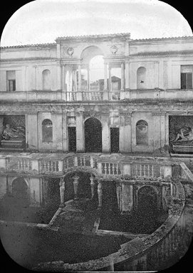 <em>"Villa de Papa Giulio, Rome, Italy"</em>. Lantern slide 3.25x4in, 3.25 x 4 in. Brooklyn Museum, Goodyear. (Photo: Brooklyn Museum, S03i2937l01.jpg