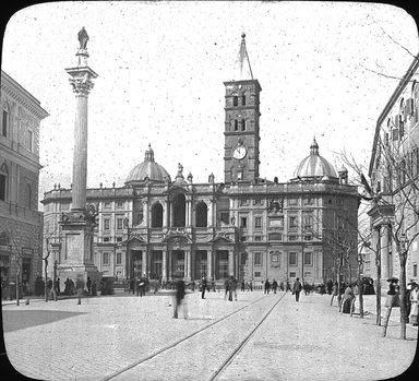 <em>"S. Maria Maggiore, Rome, Italy"</em>. Lantern slide 3.25x4in, 3.25 x 4 in. Brooklyn Museum, Goodyear. (Photo: Brooklyn Museum, S03i2941l01.jpg