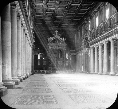 <em>"S. Maria Maggiore, Rome, Italy"</em>. Lantern slide 3.25x4in, 3.25 x 4 in. Brooklyn Museum, Goodyear. (Photo: T.H. McAllister, S03i2944l01.jpg