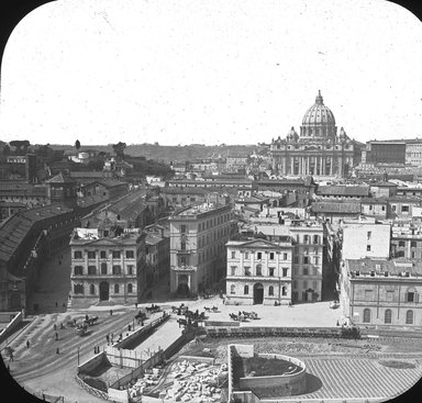 <em>"Tiber River, Rome, Italy"</em>. Lantern slide 3.25x4in, 3.25 x 4 in. Brooklyn Museum, Goodyear. (Photo: T.H. McAllister, S03i2964l01.jpg