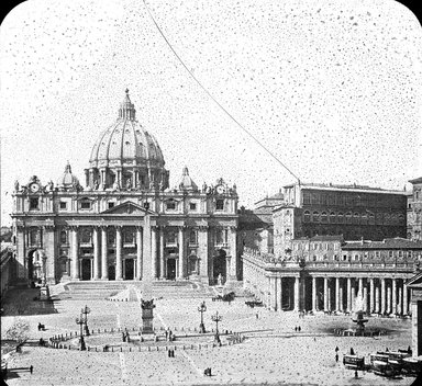 <em>"St. Peter's, Rome, Italy"</em>. Lantern slide 3.25x4in, 3.25 x 4 in. Brooklyn Museum, Goodyear. (Photo: J.B. Colt, S03i2966l01.jpg