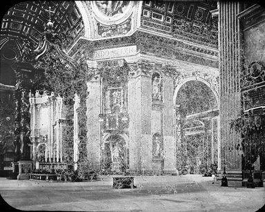 <em>"St. Peter's, Rome, Italy"</em>. Lantern slide 3.25x4in, 3.25 x 4 in. Brooklyn Museum, Goodyear. (Photo: Brooklyn Museum, S03i2981l01.jpg