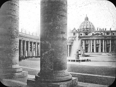 <em>"St. Peter's, Rome, Italy"</em>. Lantern slide 3.25x4in, 3.25 x 4 in. Brooklyn Museum, Goodyear. (Photo: Brooklyn Museum, S03i3024l01.jpg