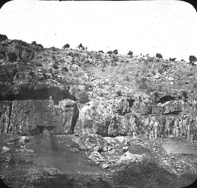 <em>"Arak el Amir, East Jordan"</em>. Lantern slide 3.25x4in, 3.25 x 4 in. Brooklyn Museum, Goodyear. (Photo: Brooklyn Museum, S03i3028l01.jpg