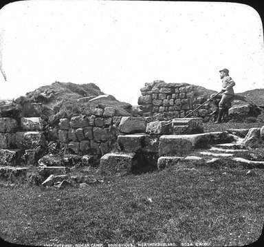 <em>"Hadrian's Wall, Northumberland, England"</em>. Lantern slide 3.25x4in, 3.25 x 4 in. Brooklyn Museum, Goodyear. (Photo: T.H. McAllister, S03i3094l01.jpg