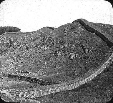 <em>"Hadrian's Wall, Northumberland, England"</em>. Lantern slide 3.25x4in, 3.25 x 4 in. Brooklyn Museum, Goodyear. (Photo: T.H. McAllister, S03i3096l01.jpg