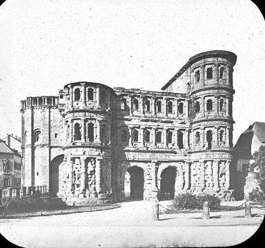 <em>"Basilica, Trier, Germany"</em>. Lantern slide 3.25x4in, 3.25 x 4 in. Brooklyn Museum, Goodyear. (Photo: J.B. Colt, S03i3098l01.jpg