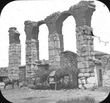 <em>"Aqueduct, Ephesus, Turkey"</em>. Lantern slide 3.25x4in, 3.25 x 4 in. Brooklyn Museum, Goodyear. (Photo: T.H. McAllister, S03i3100l01.jpg