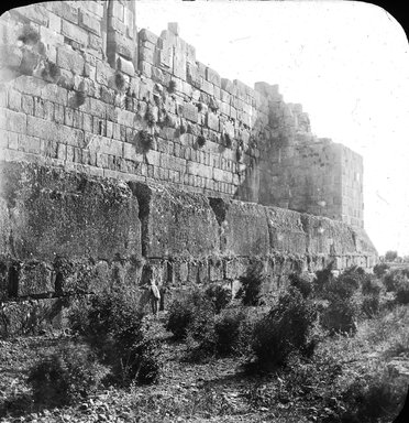 <em>"Acropolis, Baalbek, Syria [Lebanon]"</em>. Lantern slide 3.25x4in, 3.25 x 4 in. Brooklyn Museum, Goodyear. (Photo: J. Levy cie, S03i3109l01.jpg