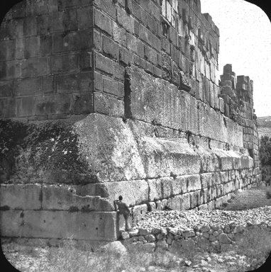 <em>"Acropolis, Baalbek, Syria [Lebanon]"</em>. Lantern slide 3.25x4in, 3.25 x 4 in. Brooklyn Museum, Goodyear. (Photo: J. Levy cie, S03i3110l01.jpg