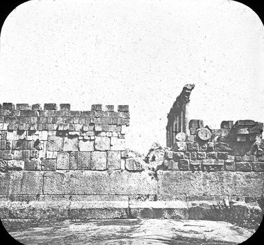 <em>"Acropolis, Baalbek, Syria [Lebanon]"</em>. Lantern slide 3.25x4in, 3.25 x 4 in. Brooklyn Museum, Goodyear. (Photo: J.B. Colt, S03i3112l01.jpg