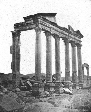 <em>"Temple, Palmyra, Syria"</em>. Lantern slide 3.25x4in, 3.25 x 4 in. Brooklyn Museum, Goodyear. (Photo: J.B. Colt, S03i3117l01.jpg