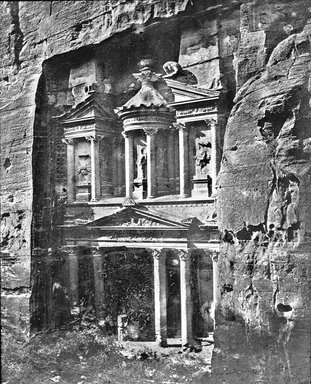 <em>"Tombs, Petra, Syria [Jordan]"</em>. Lantern slide 3.25x4in, 3.25 x 4 in. Brooklyn Museum, Goodyear. (Photo: J.B. Colt, S03i3119l01.jpg