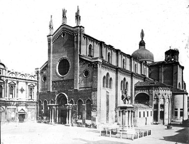 <em>"SS. Giovanni e Paolo, Venice, Italy"</em>. Lantern slide 3.25x4in, 3.25 x 4 in. Brooklyn Museum, Goodyear. (Photo: Brooklyn Museum, S03i3355l01.jpg