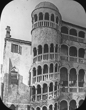 <em>"Scala Minelli, Venice, Italy"</em>. Lantern slide 3.25x4in, 3.25 x 4 in. Brooklyn Museum, Goodyear. (Photo: Carlo Naya, S03i3363l01.jpg