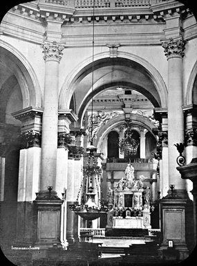 <em>"S. Maria della Salute, Venice, Italy"</em>. Lantern slide 3.25x4in, 3.25 x 4 in. Brooklyn Museum, Goodyear. (Photo: Brooklyn Museum, S03i3366l01.jpg