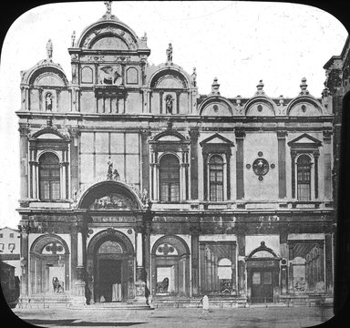 <em>"Scuola de S. Marco, Venice, Italy"</em>. Lantern slide 3.25x4in, 3.25 x 4 in. Brooklyn Museum, Goodyear. (Photo: Brooklyn Museum, S03i3380l01.jpg