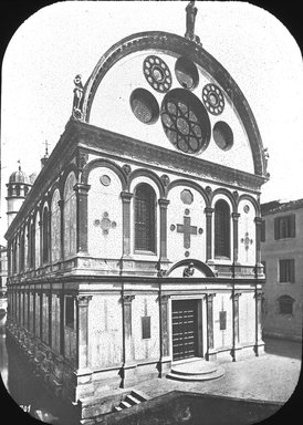 <em>"S. Maria dei Miracoli, Venice, Italy"</em>. Lantern slide 3.25x4in, 3.25 x 4 in. Brooklyn Museum, Goodyear. (Photo: Brooklyn Museum, S03i3383l01.jpg