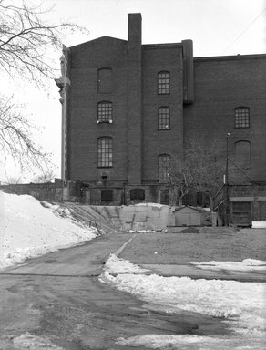 <em>"Brooklyn Museum: exterior. View of the back of the Museum from the south, showing rear façade of the West Wing, 1965."</em>, 1965. Bw negative 3.25x4.5in, 3.25 x 4.5in (8.2 x 11.2 cm). Brooklyn Museum, Museum building. (Photo: Brooklyn Museum, S06_BEEi072.jpg