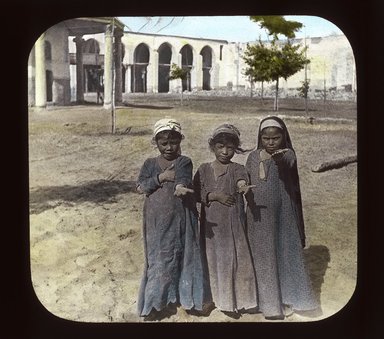 <em>"Views, Objects: Egypt. General Views; People. View 061: Tombs of the Kalifs."</em>. Lantern slide 3.25x4in, 3.25 x 4 in. Brooklyn Museum, lantern slides. (S10_08_Egypt_GeneralViews_People061_SL1.jpg