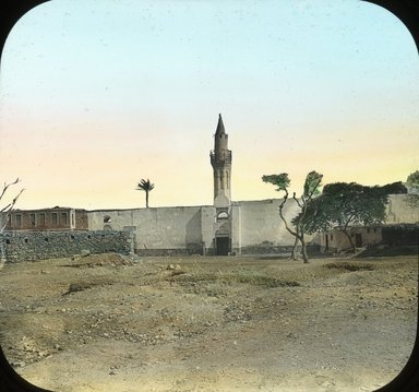 <em>"Views, Objects: Egypt. General Views; People. View 063: Egypt - Mosque of Amr, Old Cairo, 641 AD."</em>. Lantern slide 3.25x4in, 3.25 x 4 in. Brooklyn Museum, lantern slides. (Photo: T. H. McAllister, New York, S10_08_Egypt_GeneralViews_People063.jpg